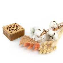 Load image into Gallery viewer, Dried Flowers Kit - 'Harvest Glow' Bouquet, includes Caramel Square Flower Stand (Floribana)