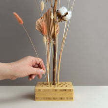 Load image into Gallery viewer, Dried Flowers Kit - 'Harvest Glow' Bouquet, includes Natural Oblong Flower Stand (Floribana)