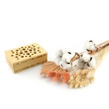 Load image into Gallery viewer, Dried Flowers Kit - 'Harvest Glow' Bouquet, includes Natural Oblong Flower Stand (Floribana)