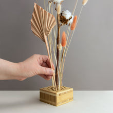 Load image into Gallery viewer, Dried Flowers Kit - 'Harvest Glow' Bouquet, includes Natural Square Flower Stand (Floribana)