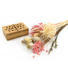 Load image into Gallery viewer, Dried Flowers Kit - 'Midsummer Frolic' Bouquet, includes Caramel Oblong Flower Stand (Floribana)