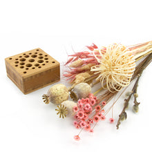 Load image into Gallery viewer, Dried Flowers Kit - 'Midsummer Frolic' Bouquet, includes Caramel Square Flower Stand (Floribana)