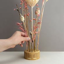 Load image into Gallery viewer, Dried Flowers Kit - 'Midsummer Frolic' Bouquet, includes Natural Circle Flower Stand (Floribana)