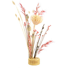 Load image into Gallery viewer, Dried Flowers Kit - 'Midsummer Frolic' Bouquet, includes Natural Circle Flower Stand (Floribana)
