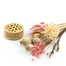 Load image into Gallery viewer, Dried Flowers Kit - 'Midsummer Frolic' Bouquet, includes Natural Circle Flower Stand (Floribana)