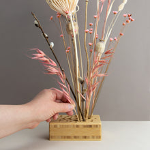 Load image into Gallery viewer, Dried Flowers Kit - 'Midsummer Frolic' Bouquet, includes Natural Oblong Flower Stand (Floribana)