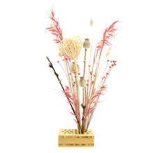 Load image into Gallery viewer, Dried Flowers Kit - 'Midsummer Frolic' Bouquet, includes Natural Oblong Flower Stand (Floribana)
