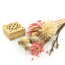 Load image into Gallery viewer, Dried Flowers Kit - 'Midsummer Frolic' Bouquet, includes Natural Square Flower Stand (Floribana)
