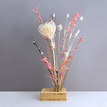 Load image into Gallery viewer, Dried Flowers Kit - 'Midsummer Frolic' Bouquet, includes Natural Oblong Flower Stand (Floribana)