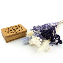 Load image into Gallery viewer, Dried Flowers Kit - 'Moonbeam Drift' Bouquet, includes Caramel Oblong Flower Stand (Floribana)