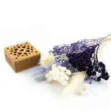 Load image into Gallery viewer, Dried Flowers Kit - 'Moonbeam Drift' Bouquet, includes Caramel Square Flower Stand (Floribana)