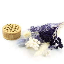 Load image into Gallery viewer, Dried Flowers Kit - 'Moonbeam Drift' Bouquet, includes Natural Circle Flower Stand (Floribana)