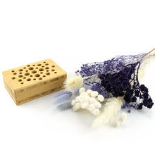 Load image into Gallery viewer, Dried Flowers Kit - 'Moonbeam Drift' Bouquet, includes Natural Oblong Flower Stand (Floribana)