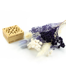 Load image into Gallery viewer, Dried Flowers Kit - 'Moonbeam Drift' Bouquet, includes Natural Square Flower Stand (Floribana)