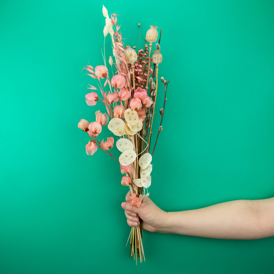 Dried Flower Bouquet Pink - 'Spring Sunrise' (Floribana)