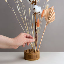 Load image into Gallery viewer, Dried Flowers Kit - &#39;Harvest Glow&#39; Bouquet, includes Caramel Circle Flower Stand (Floribana)
