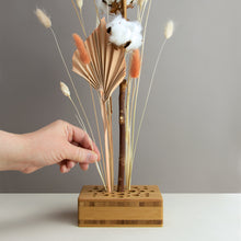 Load image into Gallery viewer, Dried Flowers Kit - &#39;Harvest Glow&#39; Bouquet, includes Caramel Oblong Flower Stand (Floribana)
