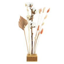 Load image into Gallery viewer, Dried Flowers Kit - &#39;Harvest Glow&#39; Bouquet, includes Caramel Square Flower Stand (Floribana)
