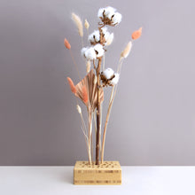 Load image into Gallery viewer, Dried Flowers Kit - &#39;Harvest Glow&#39; Bouquet, includes Natural Oblong Flower Stand (Floribana)
