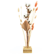 Load image into Gallery viewer, Dried Flowers Kit - &#39;Harvest Glow&#39; Bouquet, includes Natural Square Flower Stand (Floribana)
