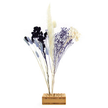 Load image into Gallery viewer, Dried Flowers Kit - &#39;Moonbeam Drift&#39; Bouquet, includes Caramel Oblong Flower Stand (Floribana)
