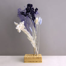 Load image into Gallery viewer, Dried Flowers Kit - &#39;Moonbeam Drift&#39; Bouquet, includes Natural Oblong Flower Stand (Floribana)
